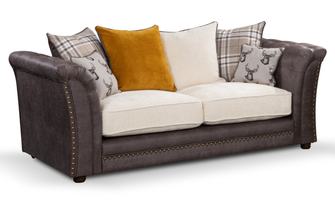 Lola 2 Seater DK Grey-Silver Check Lola 2 Seater DK Grey-Silver Check
